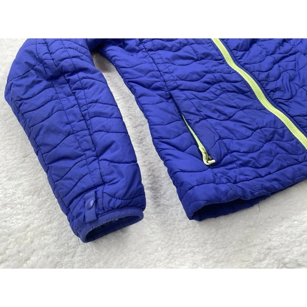 The North Face Thermoball Puffer Jacket Womens‎ Small Blue Lime Green Full Zip